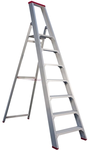 Jumbo trappestige m/ekstra stor platform 7 trin 170 cm m/bøjle 41TSE107