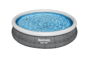 Bestway Fast Set badebassin i grå Ø366 x 76 cm