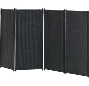Plus Trend 4 fløjet foldevæg inkl vægbeslag sort 235 x 120 cm 16410-1