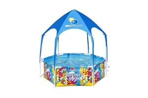 Bestway Splash-in-Shade Steel Pro pool med UV-soltag Ø183 cm