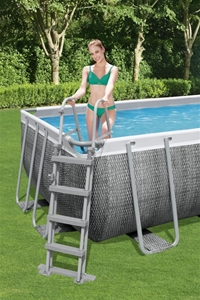 Bestway Power Steel pool i grå rektangulær 488 x 244 x 122 cm
