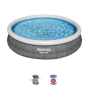 Bestway Fast Set badebassin i grå Ø366 x 76 cm