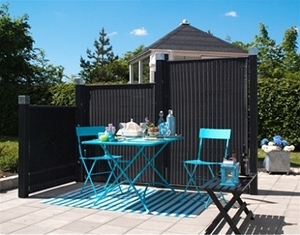 Plus Trend hegn sort i polyrattan flet 115 x 110 cm 16406-1