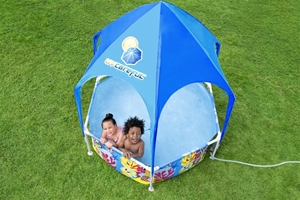 Bestway Splash-in-Shade Steel Pro pool med UV-soltag Ø183 cm