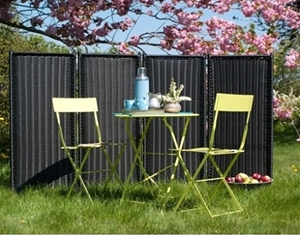 Plus Trend 4 fløjet foldevæg inkl vægbeslag sort 235 x 120 cm 16410-1