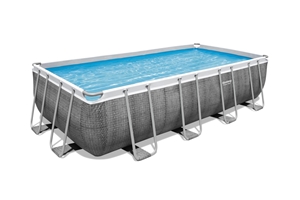 Bestway Power Steel pool i grå rektangulær 488 x 244 x 122 cm