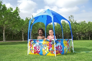 Bestway Splash-in-Shade Steel Pro pool med UV-soltag Ø183 cm