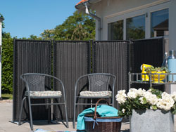 Plus Trend 4 fløjet foldevæg inkl vægbeslag sort 235 x 120 cm 16410-1