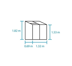 Halls Altan 2 vægdrivhus 0,9 m2 alu + 3 mm glas