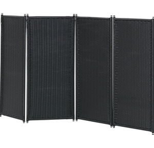 Plus Trend 4 fløjet foldevæg inkl vægbeslag sort 235 x 120 cm 16410-1