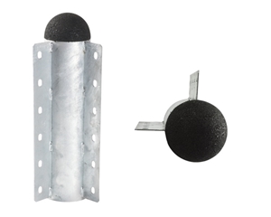 Plus PIPE Hjørnemodul Ø10 x 36cm 17801-1 Varmgalv. stål med gummi top