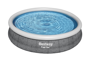 Bestway Fast Set badebassin i grå Ø366 x 76 cm