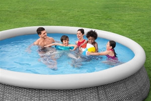 Bestway Fast Set badebassin i grå Ø366 x 76 cm